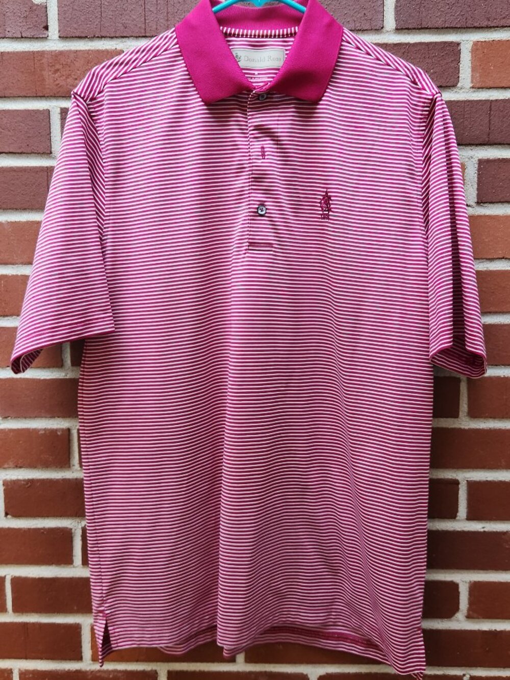 Donald Ross - Atlanta Athletic Club - Red White Stripe Golf Shirt - Size M